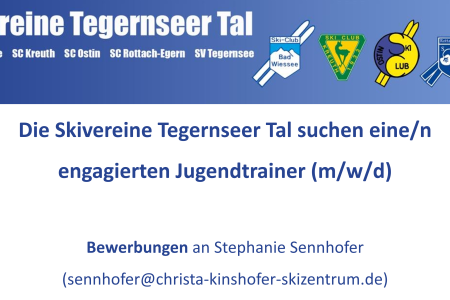 Stellenausschreibung: Skivereine Tegernseer Tal suchen Jugendtrainer (m/w/d)